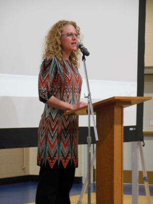 Kelli McCall speaking at Colorado Mountain College Leadville