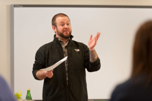 photo - Communications professor teaches in a CMC in Leadville classroom.