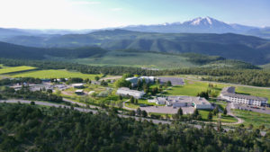 aerial photo of the CMC Spring Valley Campus with Mt. Sopris in the background