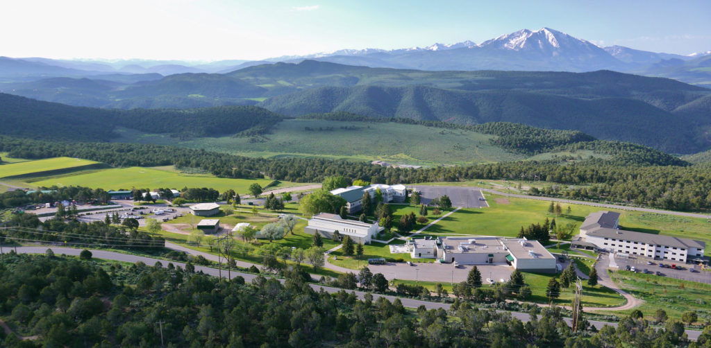 photo - panaramic view of the CMC Spring Valley Campus with Mt. Sopris in the background.