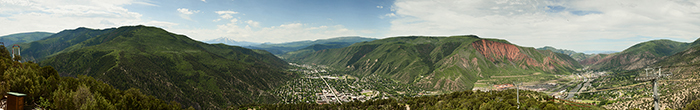 Panoramic photo of Glenwood Springs by Jeremy Joseph, graduate of the Colorado Mountain College Professional Photography Program