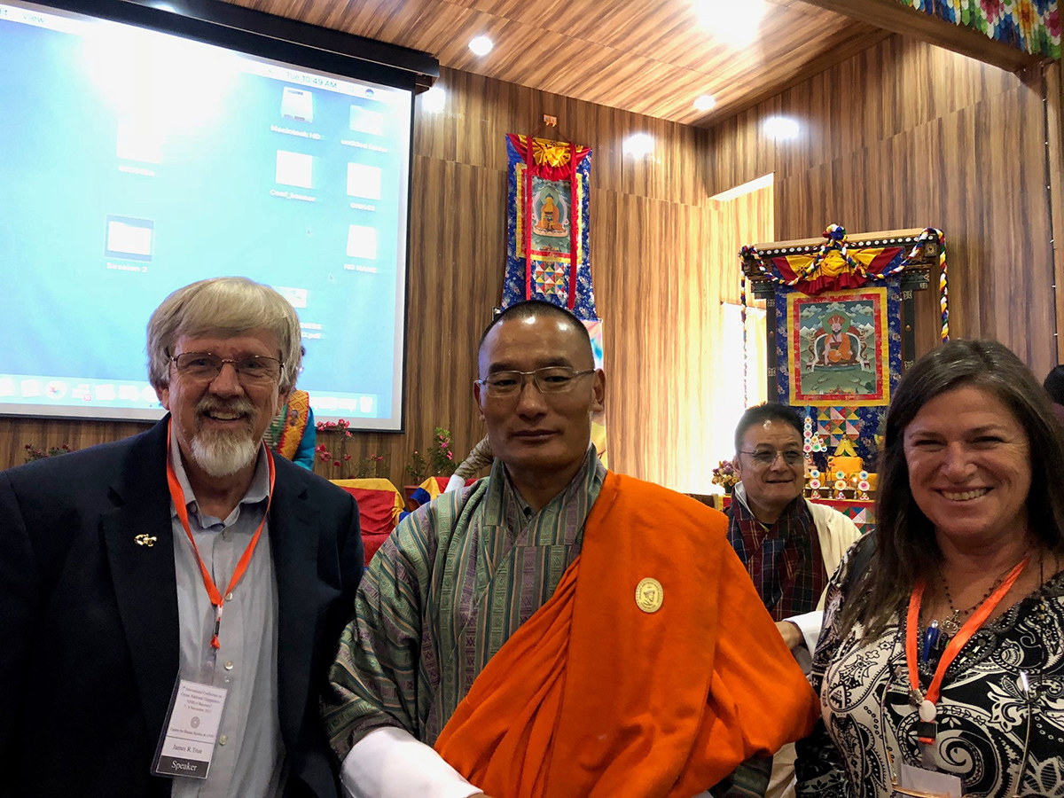 Jim True with Bhutan prime minister and Lorraine Miller