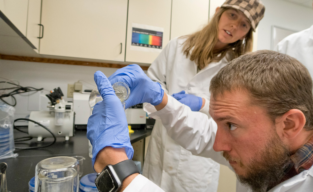 photo: CMC Natural Resource Management students work in the Timberline Analytical Lab on the CMC Leadville campus