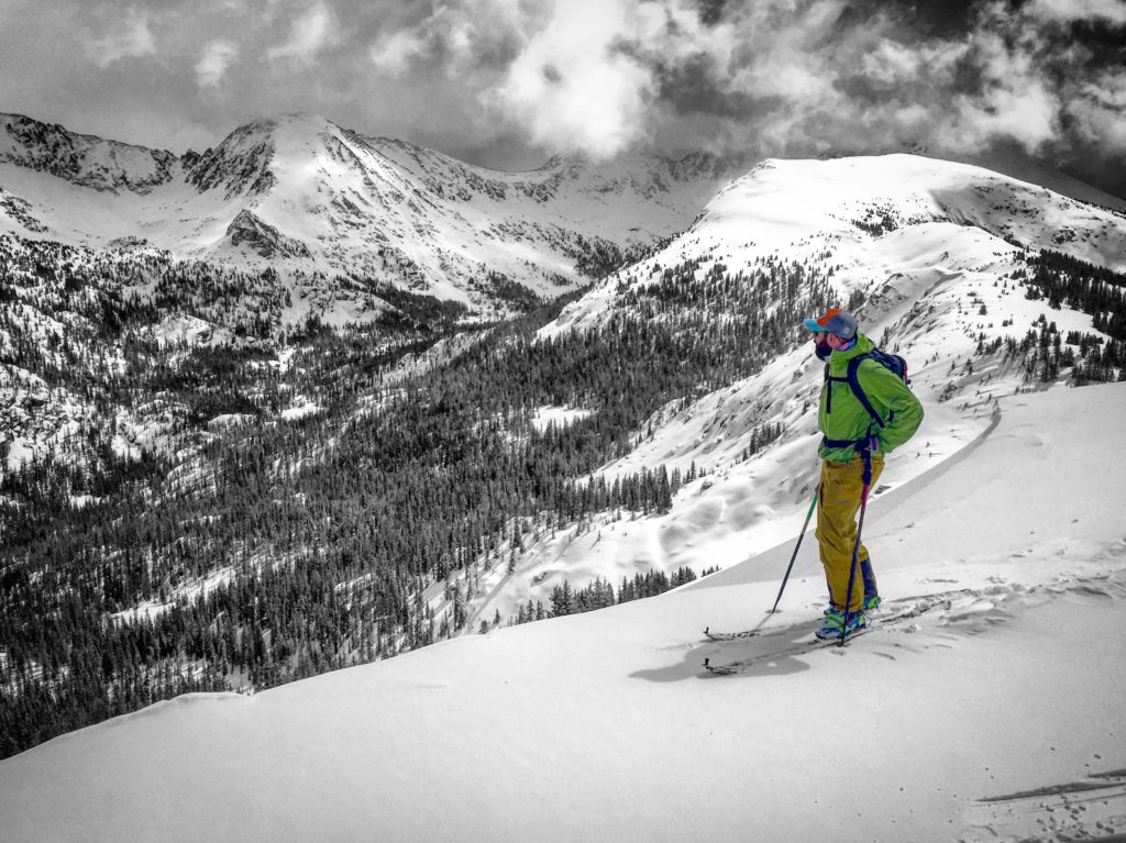 Eric McCue poses for a shot while skiing. He is a member of Beaver Creek Ski Patrol and an Avalanche Science student at Colorado Mountain College.