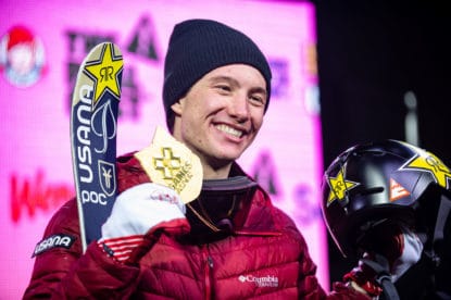 photo: On the X Games podium Alex Ferreira show his Superpipe gold medal.