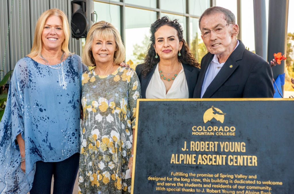 Bob Young and family at the J. Robert Young Alpine Ascent Center dedication.