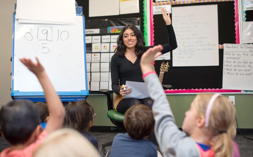 A CMC Teacher Education student student teaching in a local elementary school.