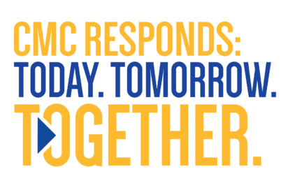 Graphic mesage: CMC Responds: Today, tomorrow, together.