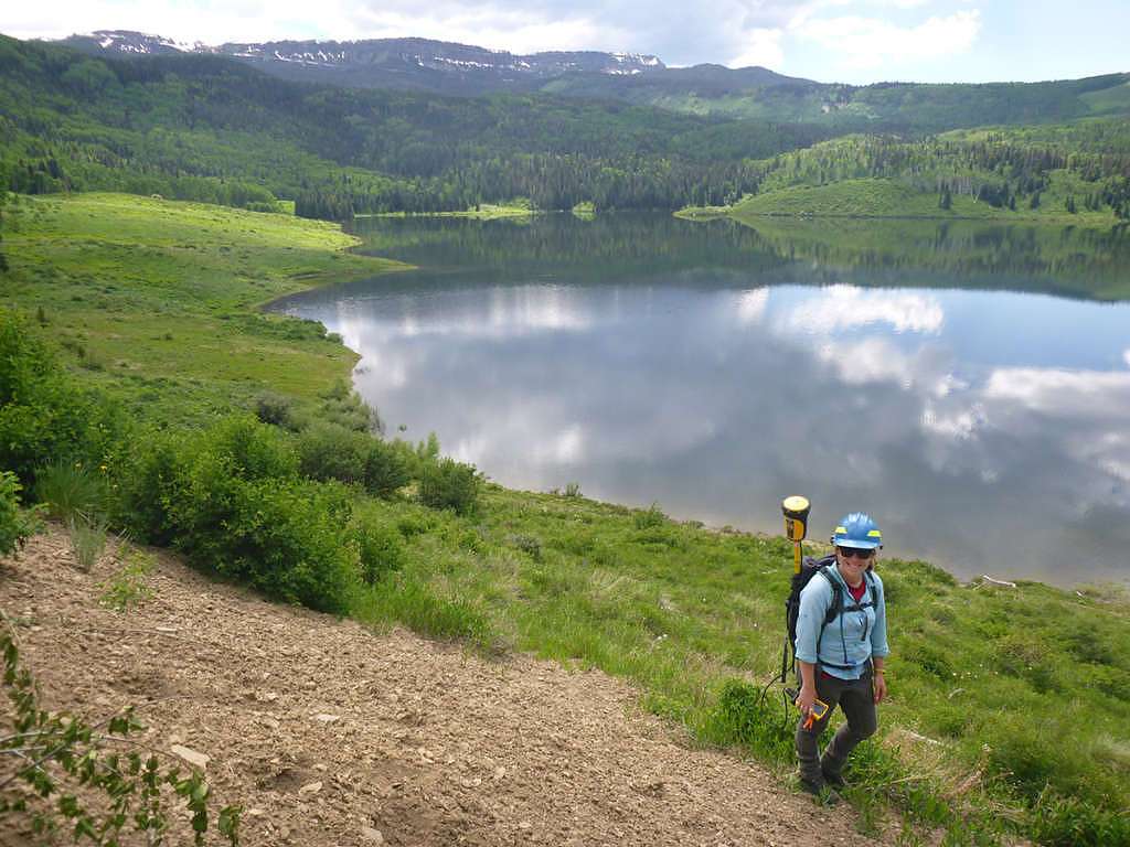 Intern Katie Soulliere in the Routt National Forest