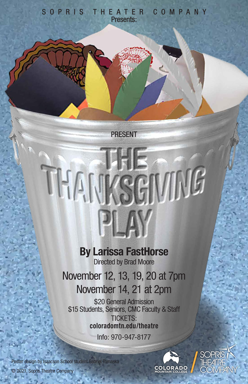 Poster for Sopris Theatre Company: The Thanksgiving Play, by Larissa FastHorse