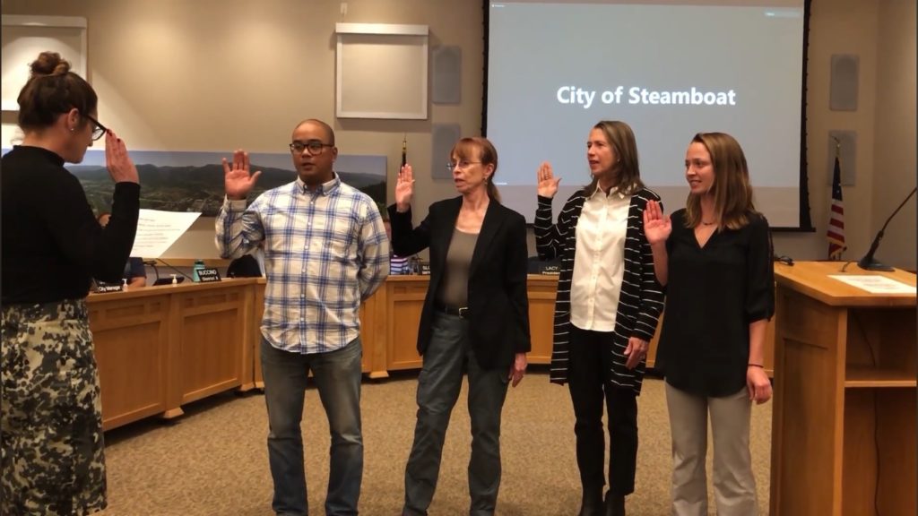 Steamboat Springs City Council swearing in ceremony.