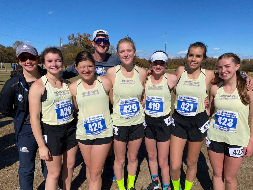 group photo of the CMC women's cross country team
