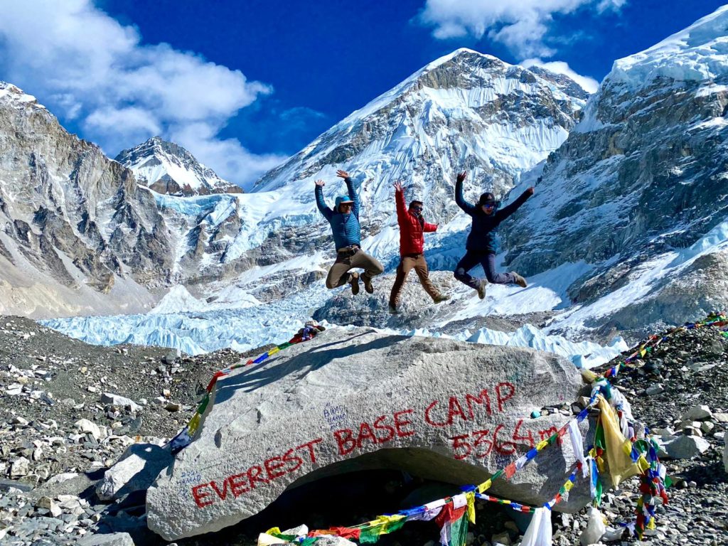 CMC Study Abroad students at the Mt Everest Basecamp