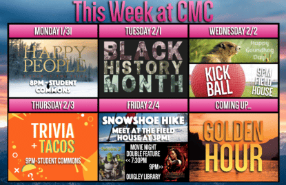 graphic this week at cmc spring valley 1/31 - 2/4