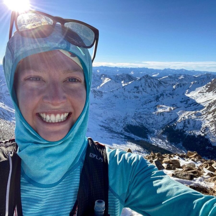 CMC student Annie Hughes on top of world