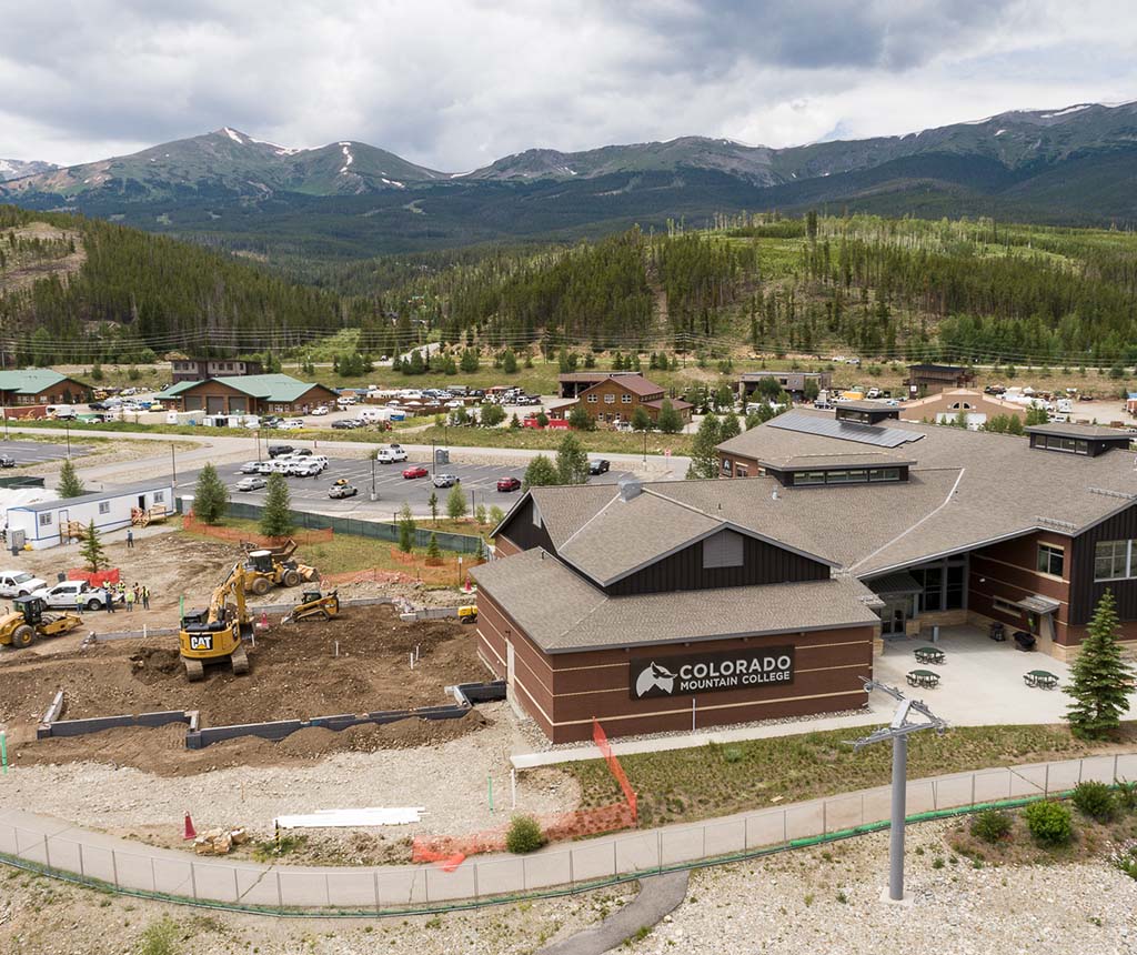 Photo: view of Breckenridge campus with ongoing construction for the new Summit County Skills Lab